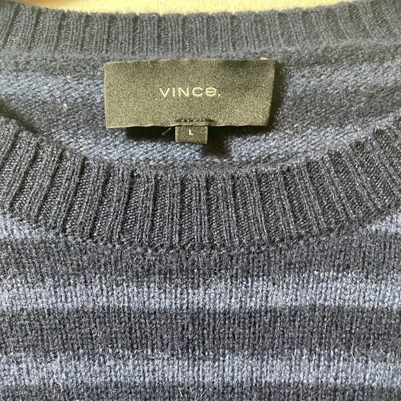 Vince Shadow Stripe Wool Crewneck Sweater - Picture 7 of 10